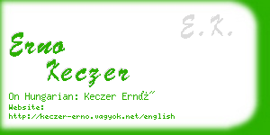 erno keczer business card